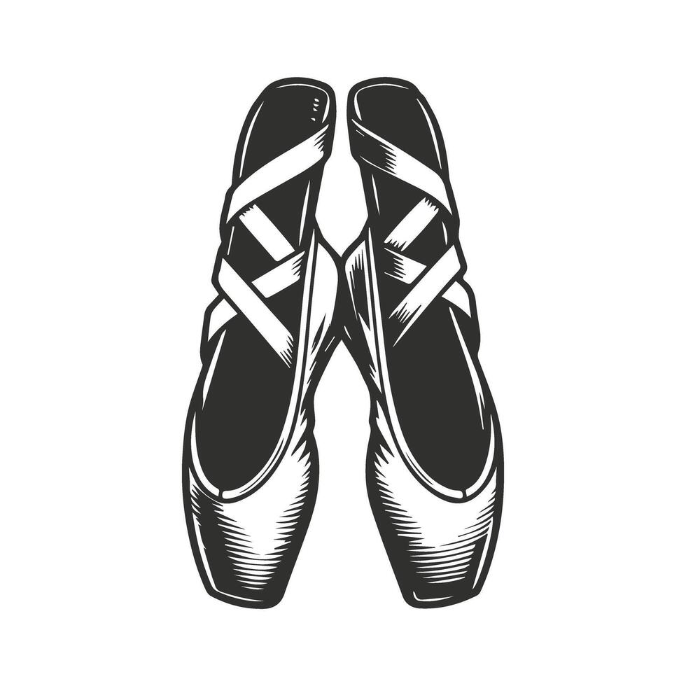 On Pointe Pointed Ballet Shoes Design Illustration vector