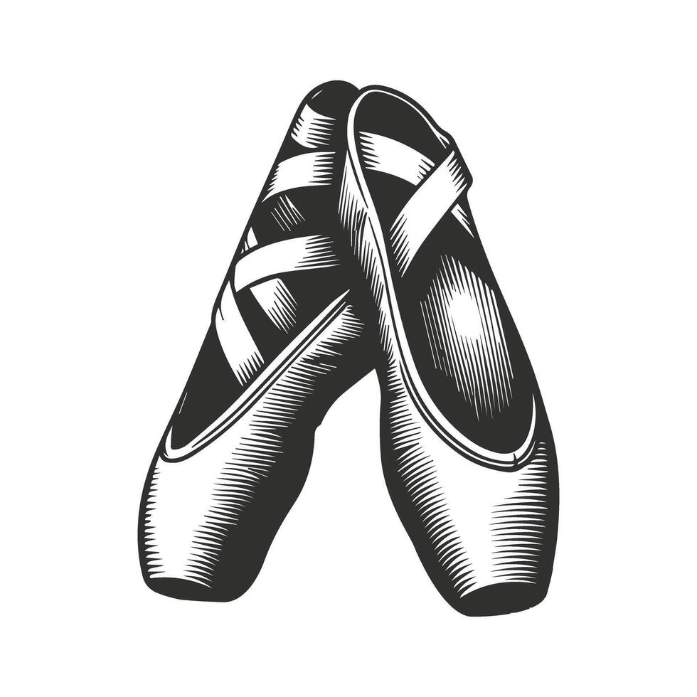 Sleek Silhouettes Pointed Ballet Shoes Design Illustration vector