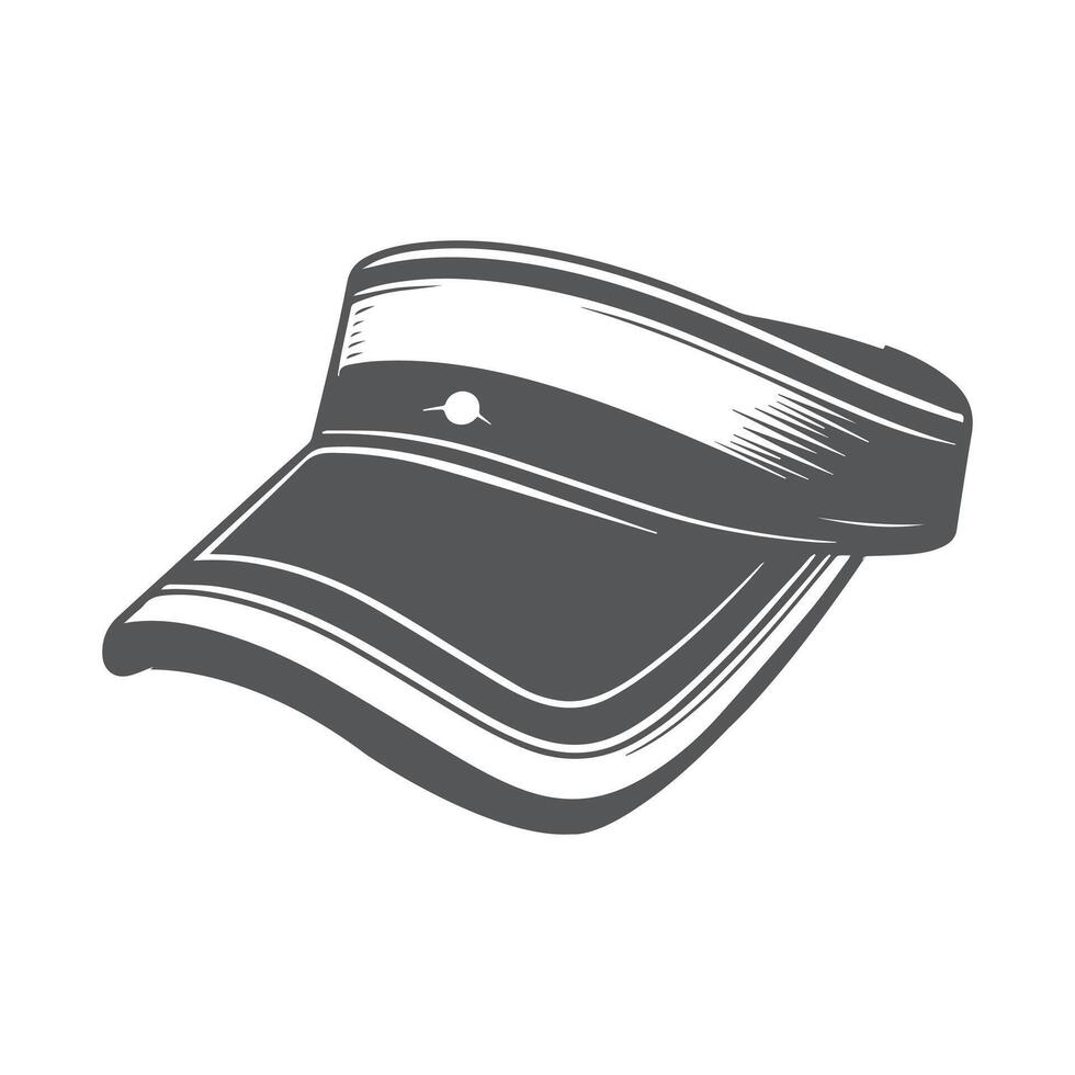 A baseball cap with a white stripe on it. vector