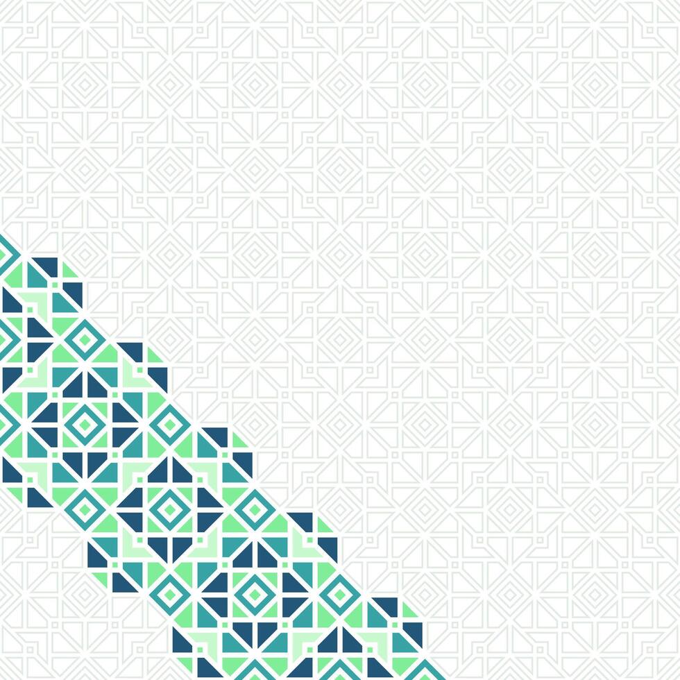Islamic Geometric Diagonal Pattern Design with Turquoise Theme Color vector