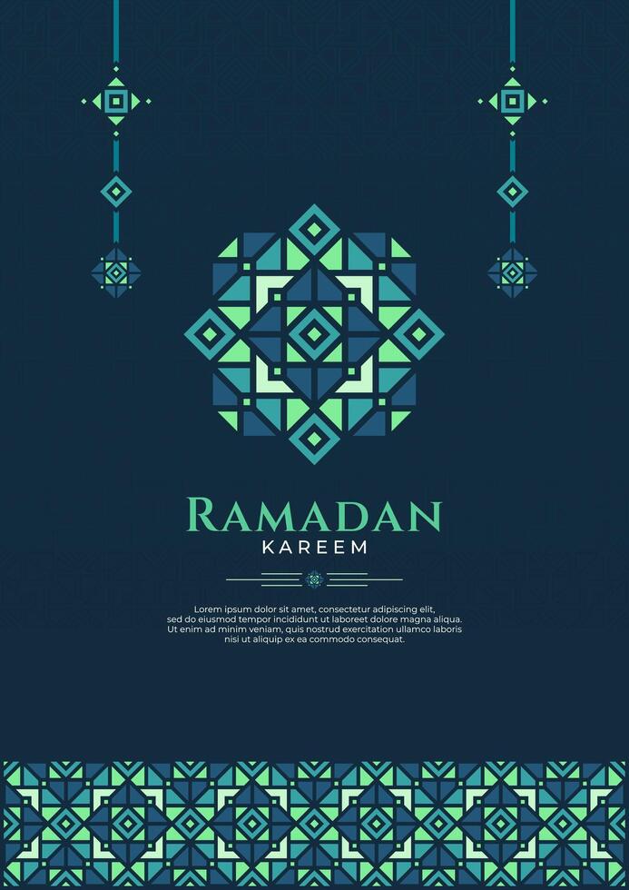 Oriental Culture or Islamic Design on Portrait Orientation and Dark Theme, Specially for Ramadan or Eid Mubarak vector