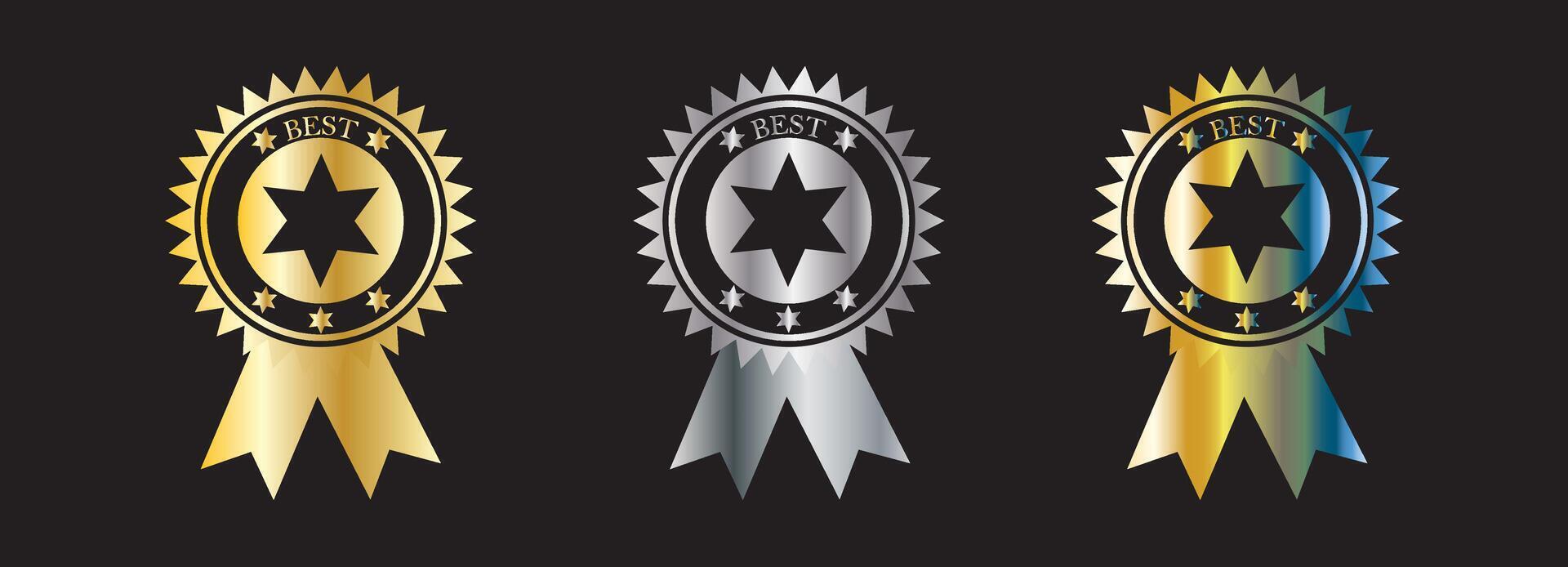 Premium Top badge with Ribbon, top badge set vector