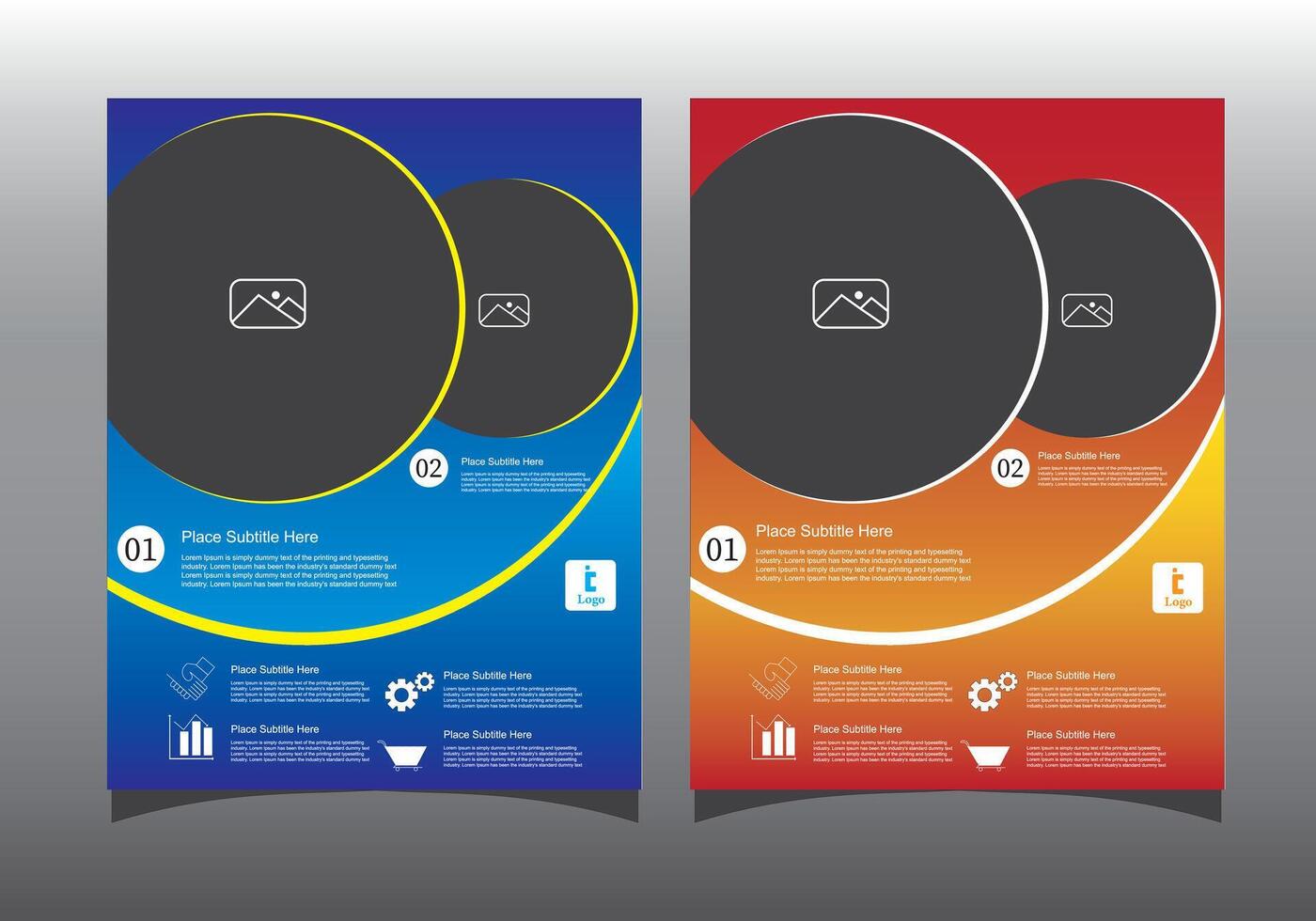 Flyer design template, Round Space vector