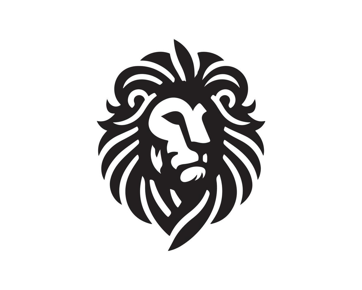 lion head logo design. king lion vector