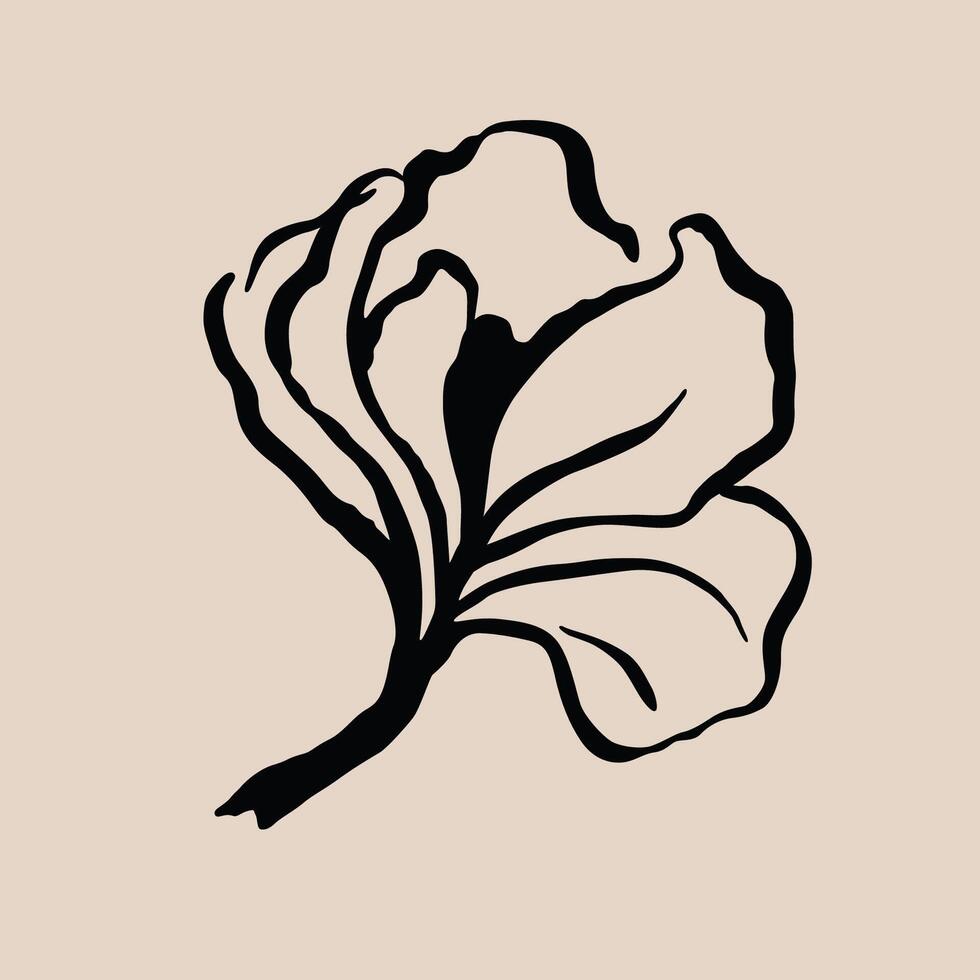 contemporary sketch illustration of leaves vector