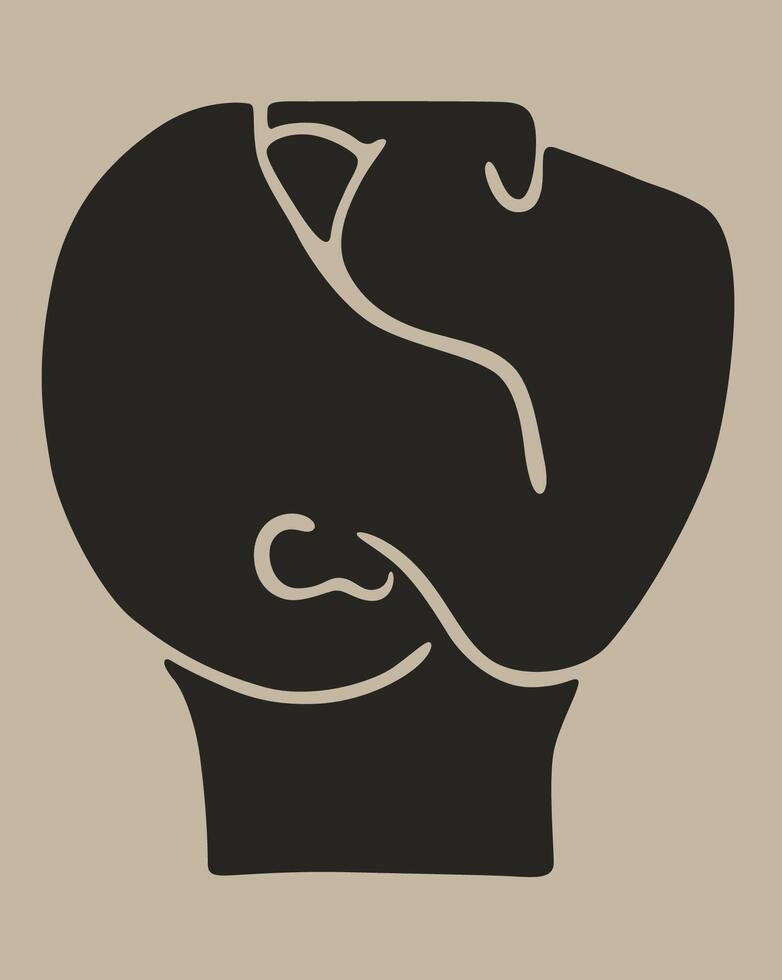 Abstract minimalist silhouette of ancient statue head vector