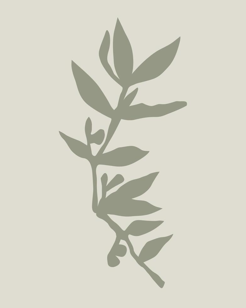 abstract silhouette of beautiful green wild plants vector