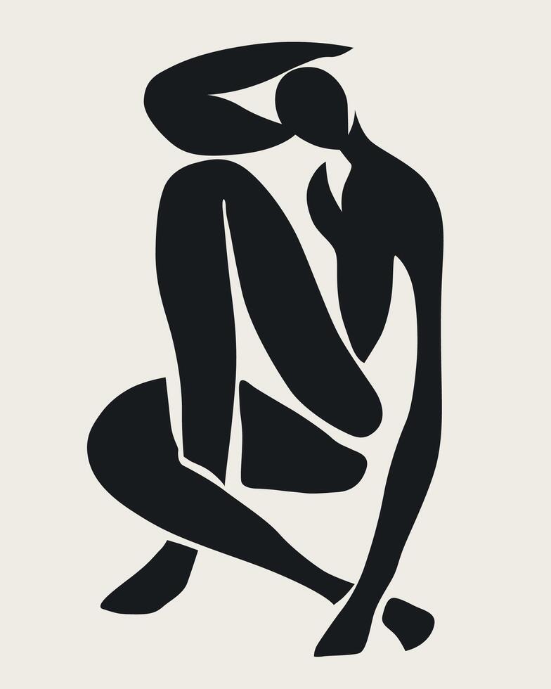 Inspired matisse with neutral women shape vector