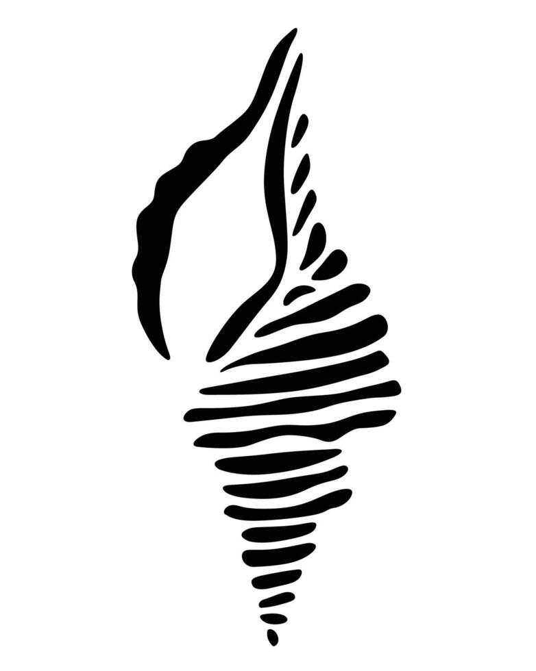 black and white sketch of sea snail vector
