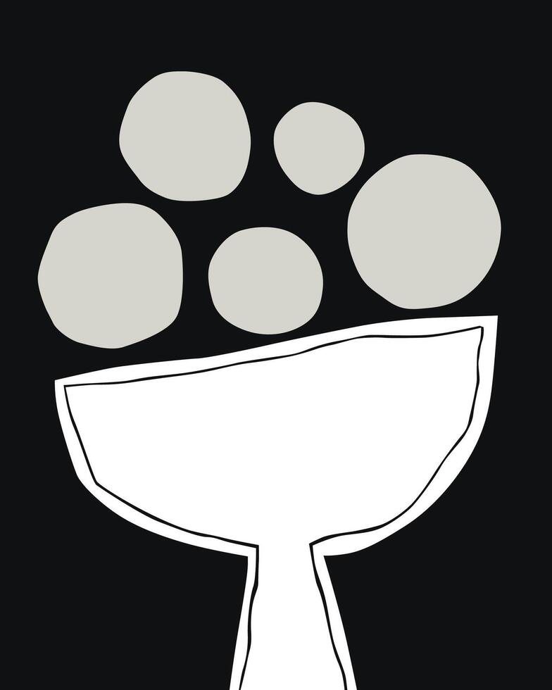 contemporary minimalist dessert art vector