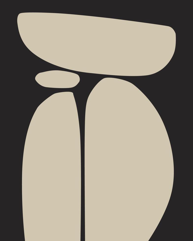 abstract minimalist neutral stone silhouette vector