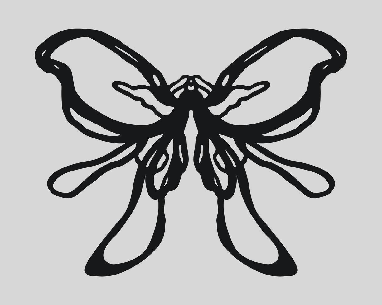 abstract butterfly line contemporary art vector
