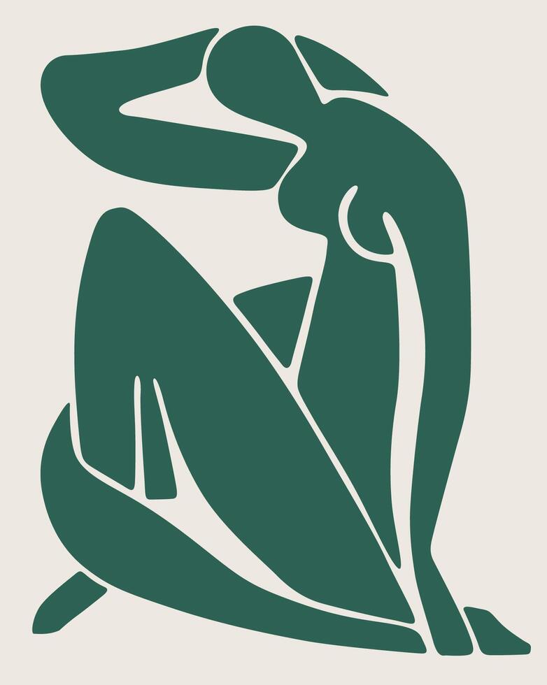 Minimalist art of human body silhouette vector