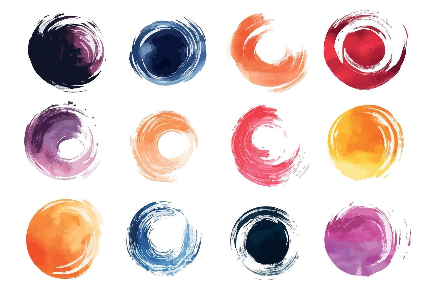 colorful circle shapes for graphics design decoration vector