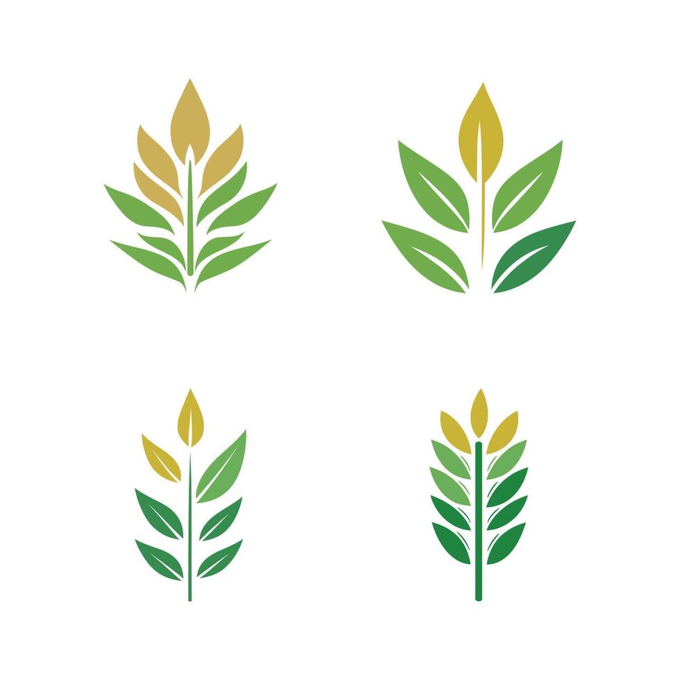 Set of agro leaf brand logo icon design vector