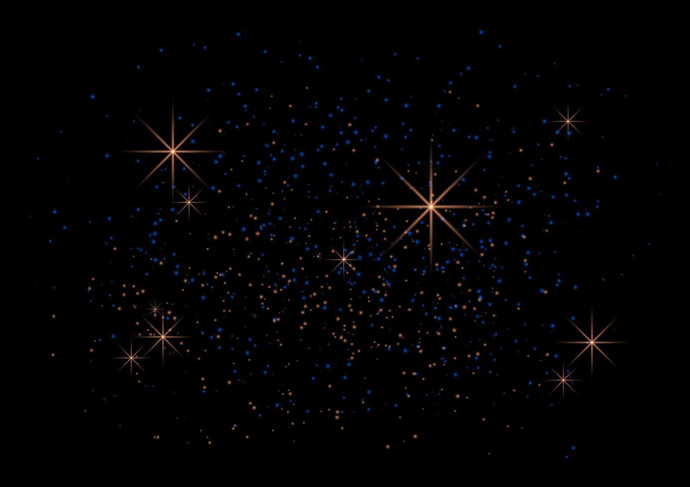 The night starry sky is full of shiny stars on a dark blue background. Astronaut landscape. vector