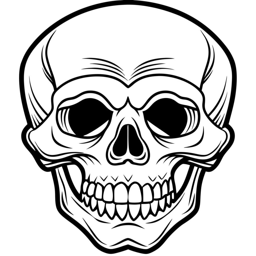 a skull with a big mouth and a big nose vector