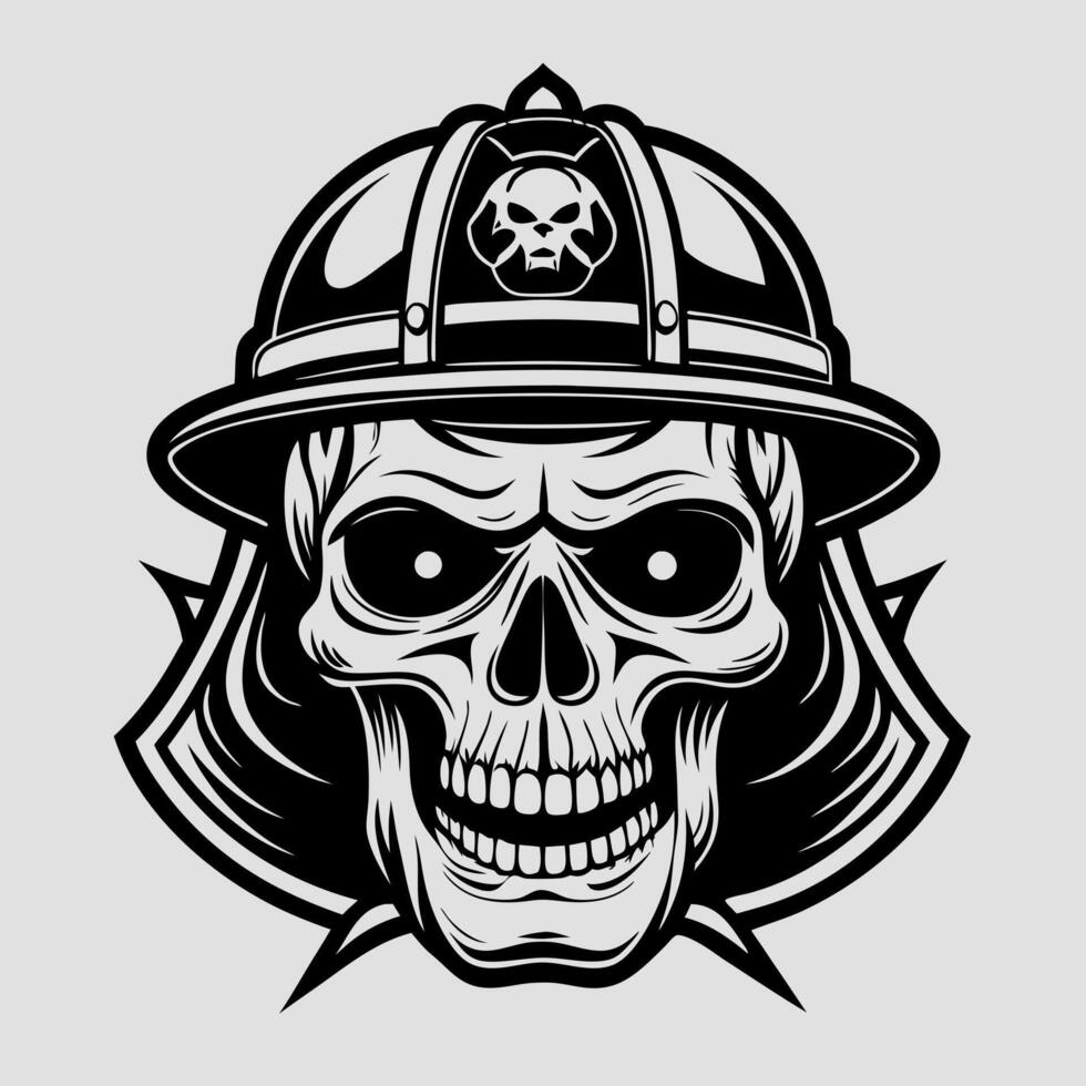 skull in a helmet with a skull face vector