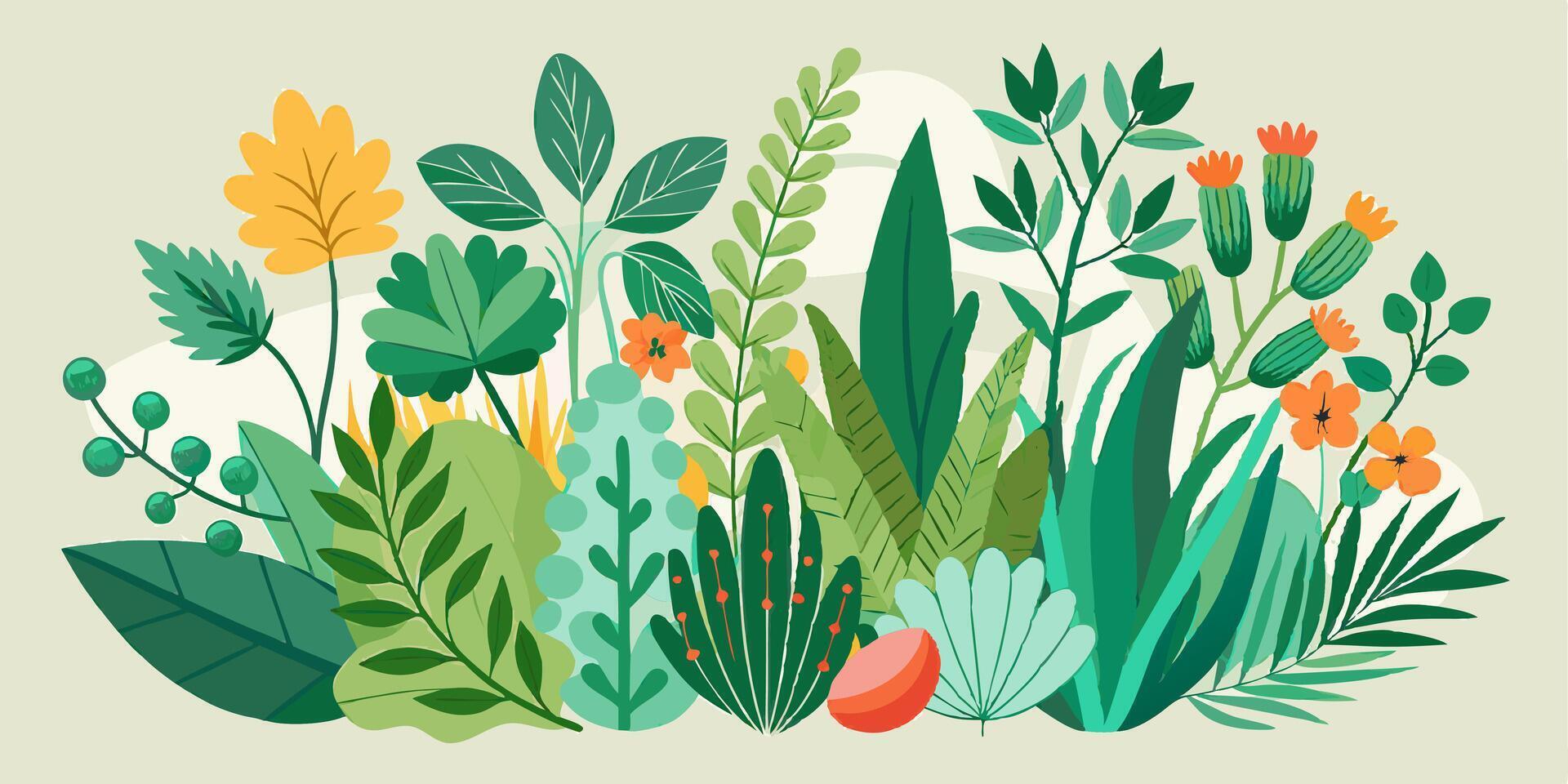illustration of a colorful garden vector