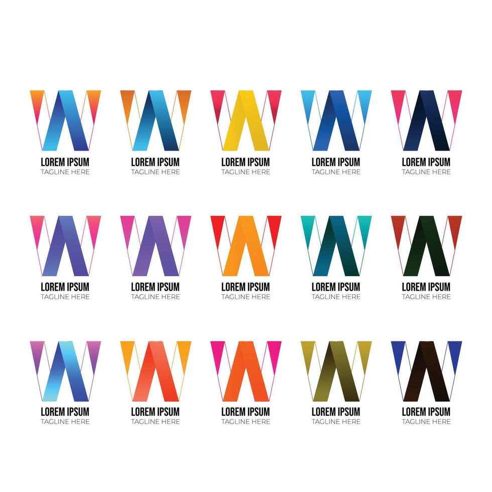 Abstract Gradient W Logo Icon for Professional Branding and Typography Design vector