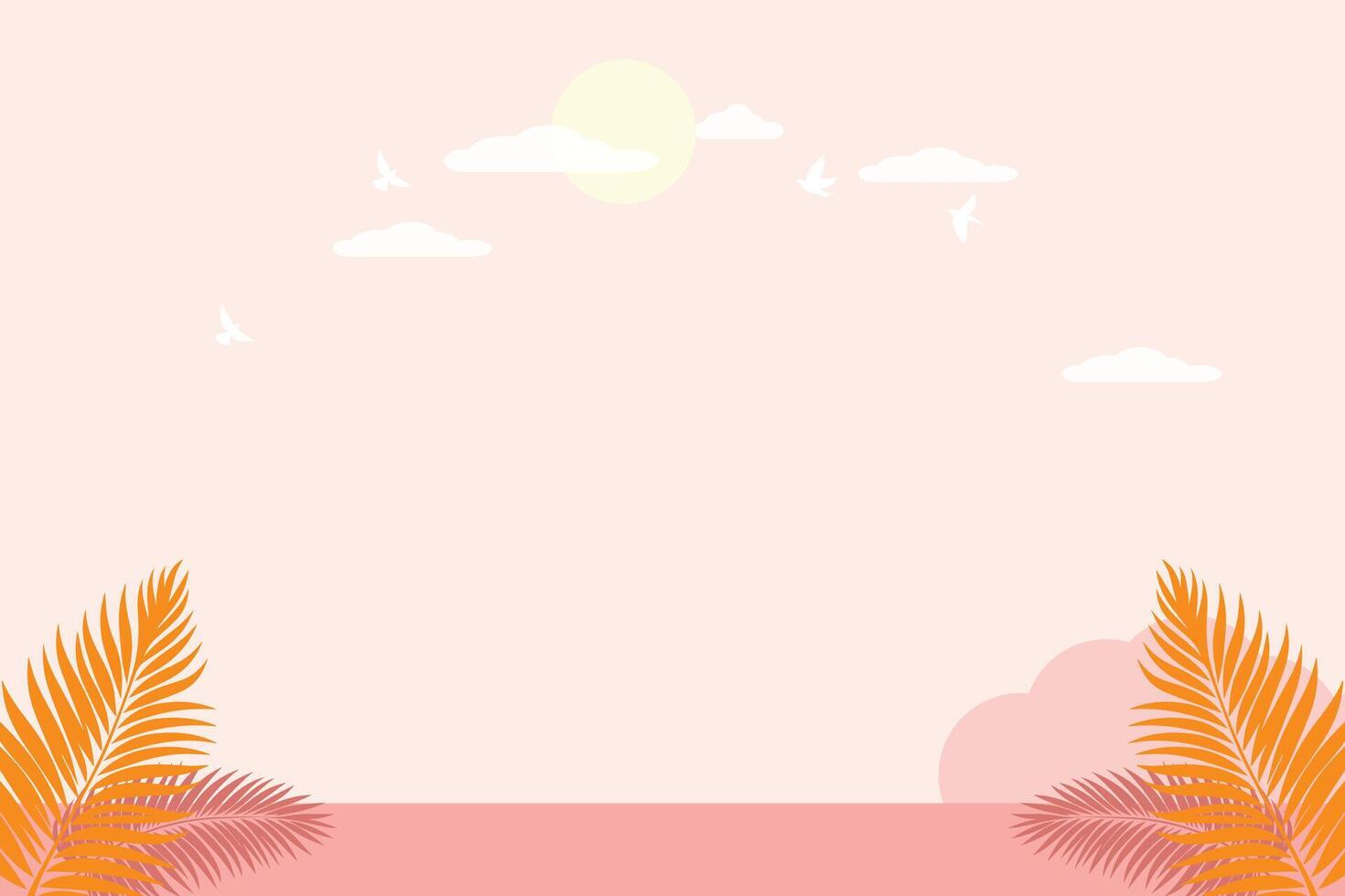 Stylish Pastel Floral Leaf Background with Tropical Nature Motifs for Trendy Invitations Textile Prints and Summer-Themed Graphics vector