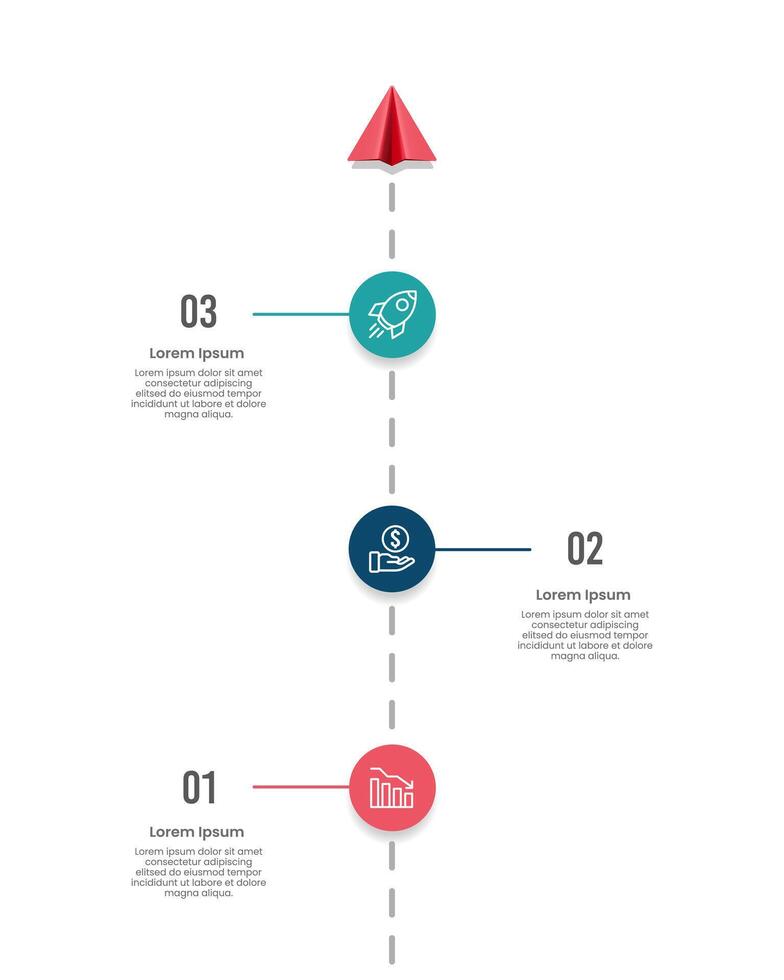 Business Path Infographic Design Template. 3 Options Business Problem Solving. Business Presentation, Timeline, Strategy and Planning. vector