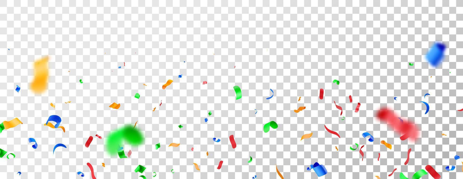 3D render colorful confetti in empty space vector