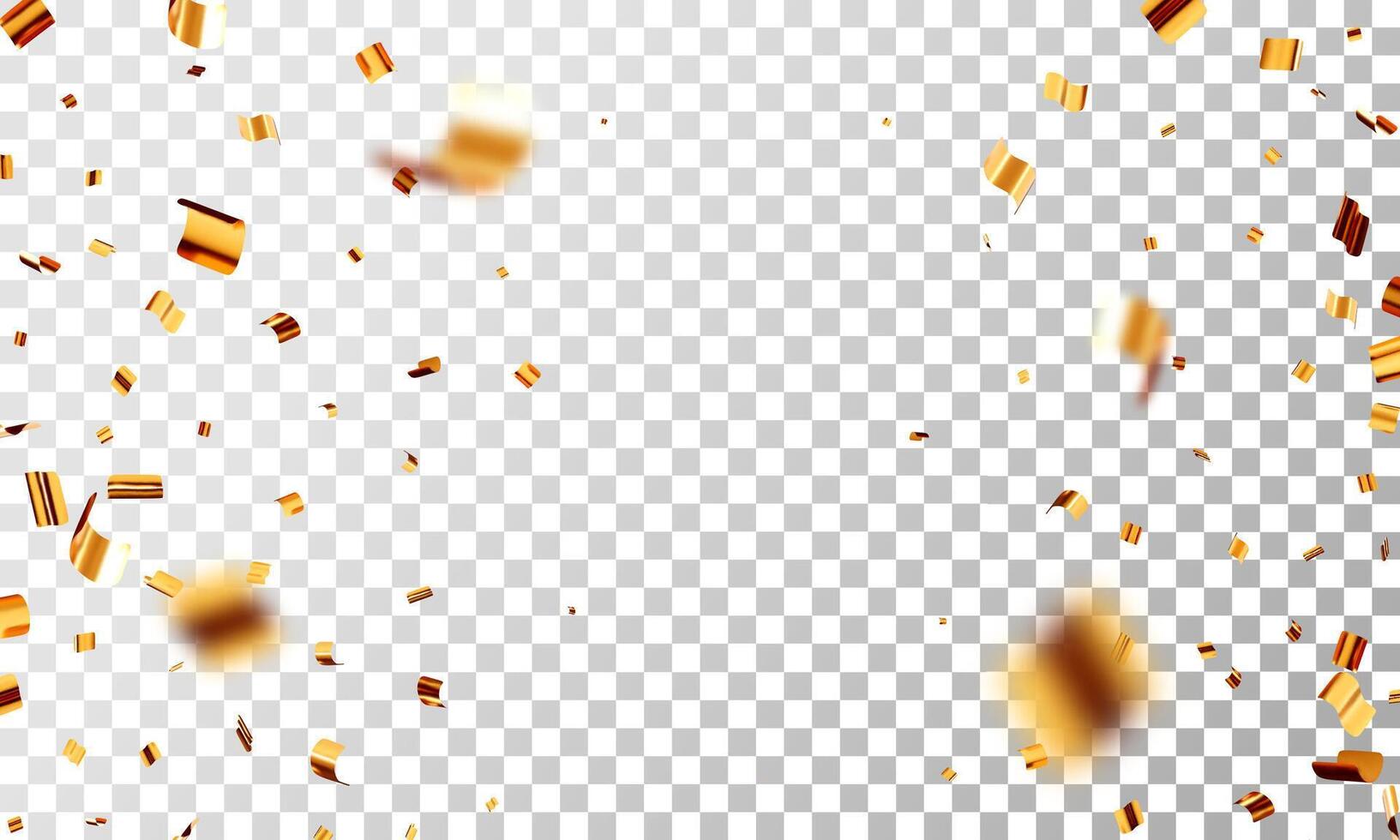 3D party golden confetti vector