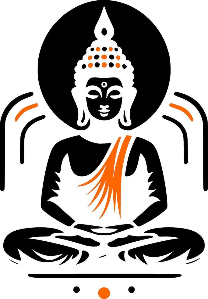 Black Buddha Design vector