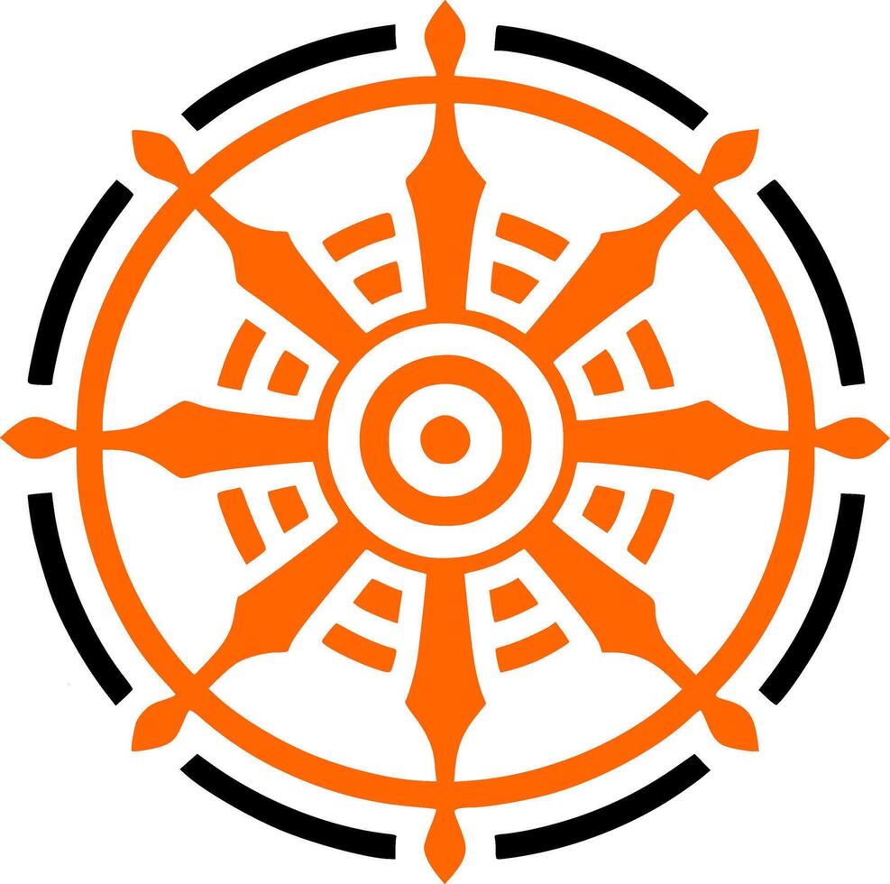 Dharma wheel Design vector