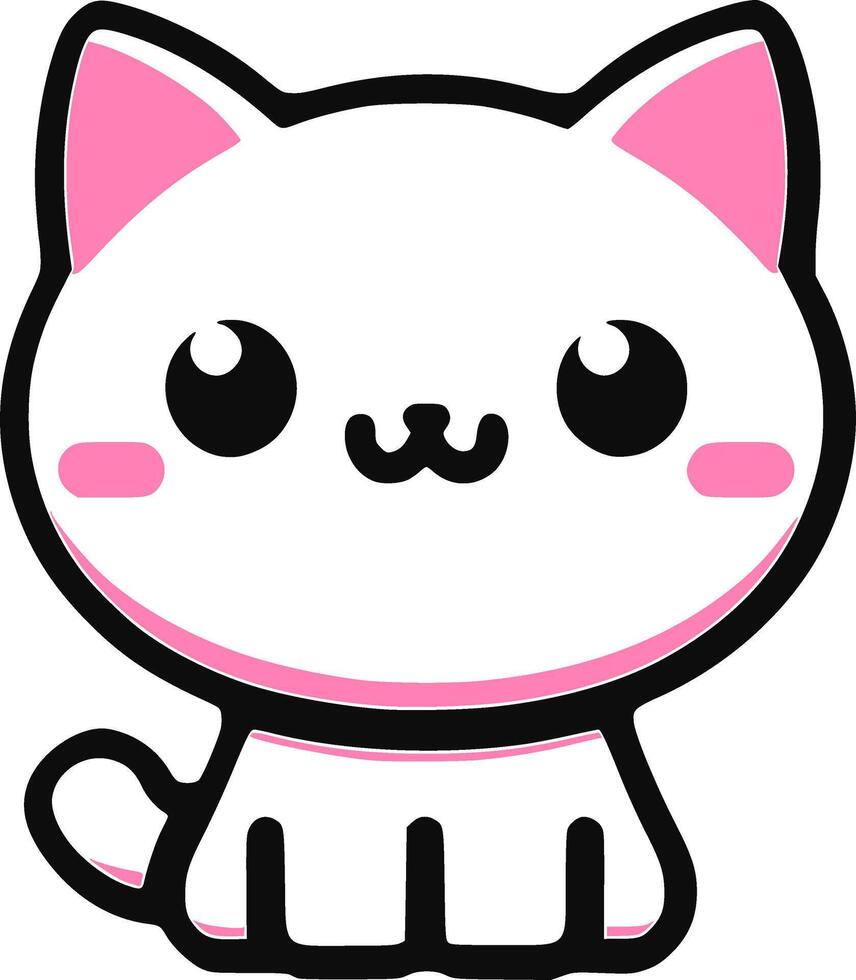 Cat with Big Eyes and a Sweet Smile vector