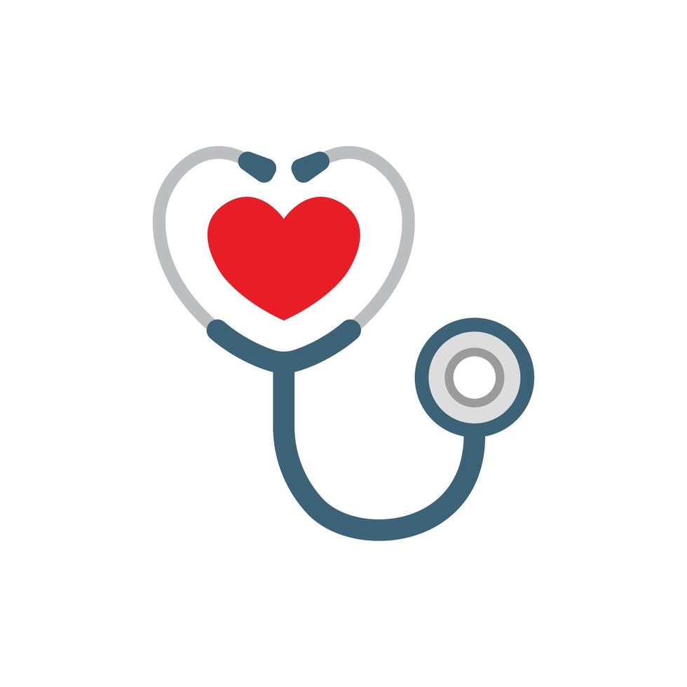Medical stethoscope icon in flat style. Doctor instrument illustration on isolated background. Medicine and healthcare sign business concept. vector