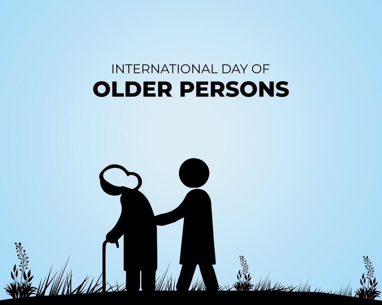 International Day of Older Persons. 1 October. Holiday concept. Template for background with banner, poster and card. Flat illustration vector