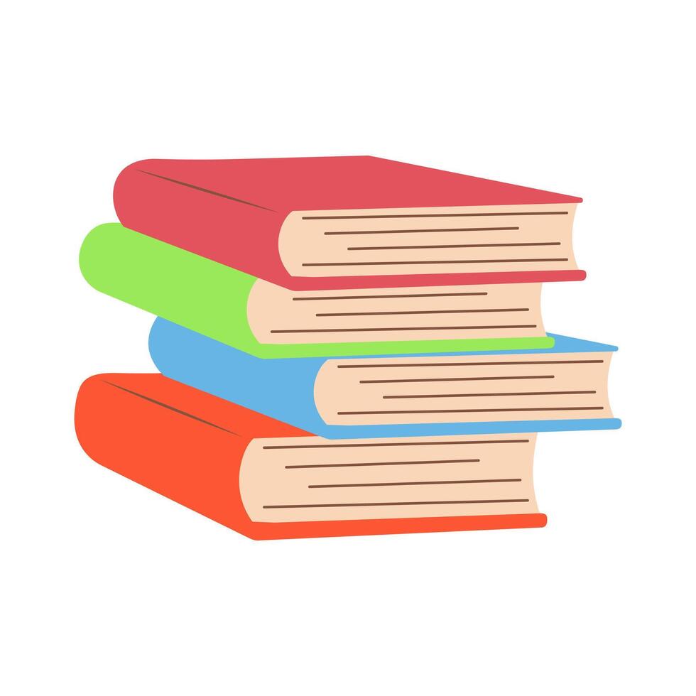Stack of books. World book day. Literature, education concept. illustration isolated on a white background. vector