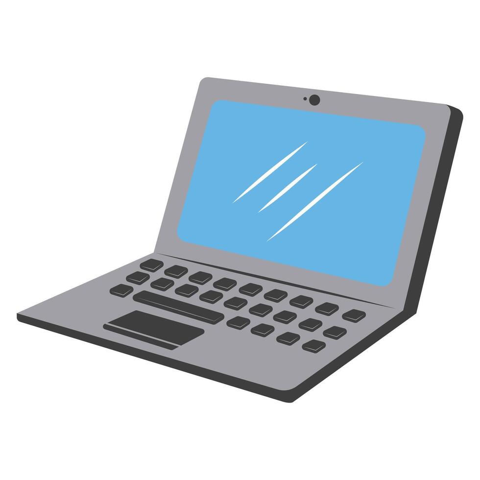 Laptop with blank screen. illustration isolated on a white background. vector