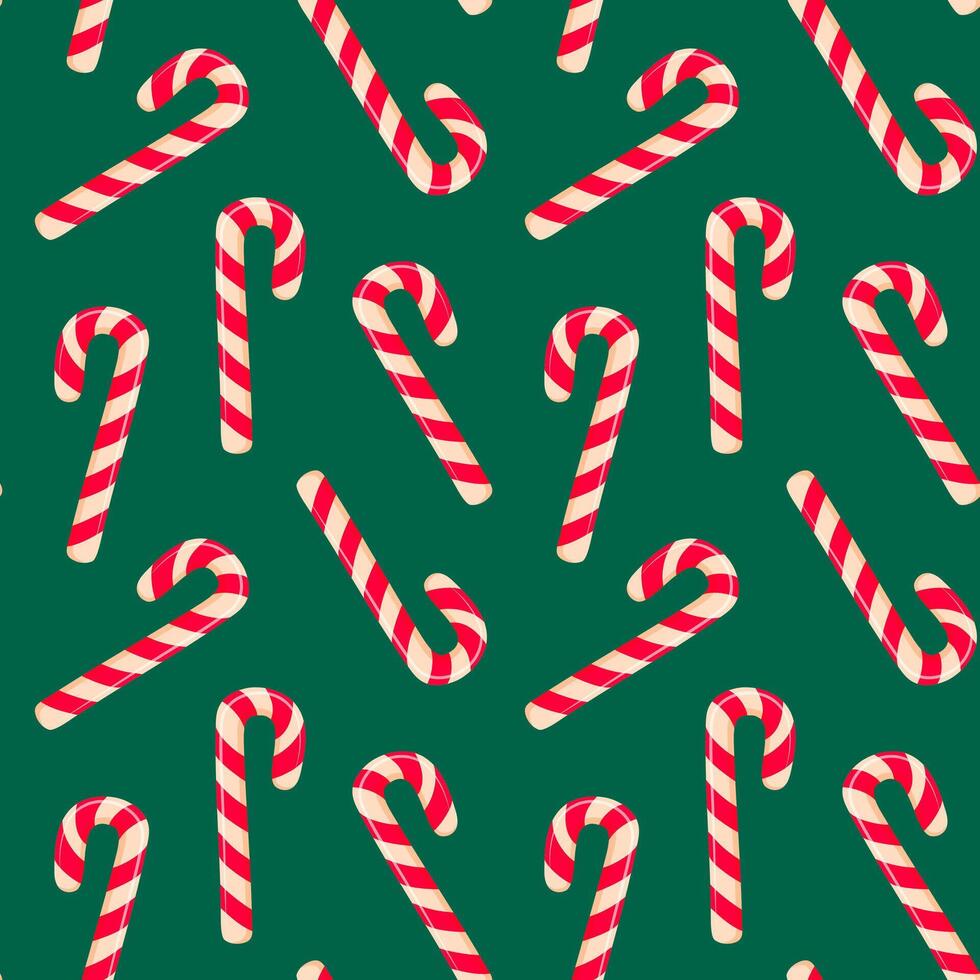 Candy cane seamless pattern. Merry Christmas and Happy New Year design. Good for wrapping paper, background, fabric. vector