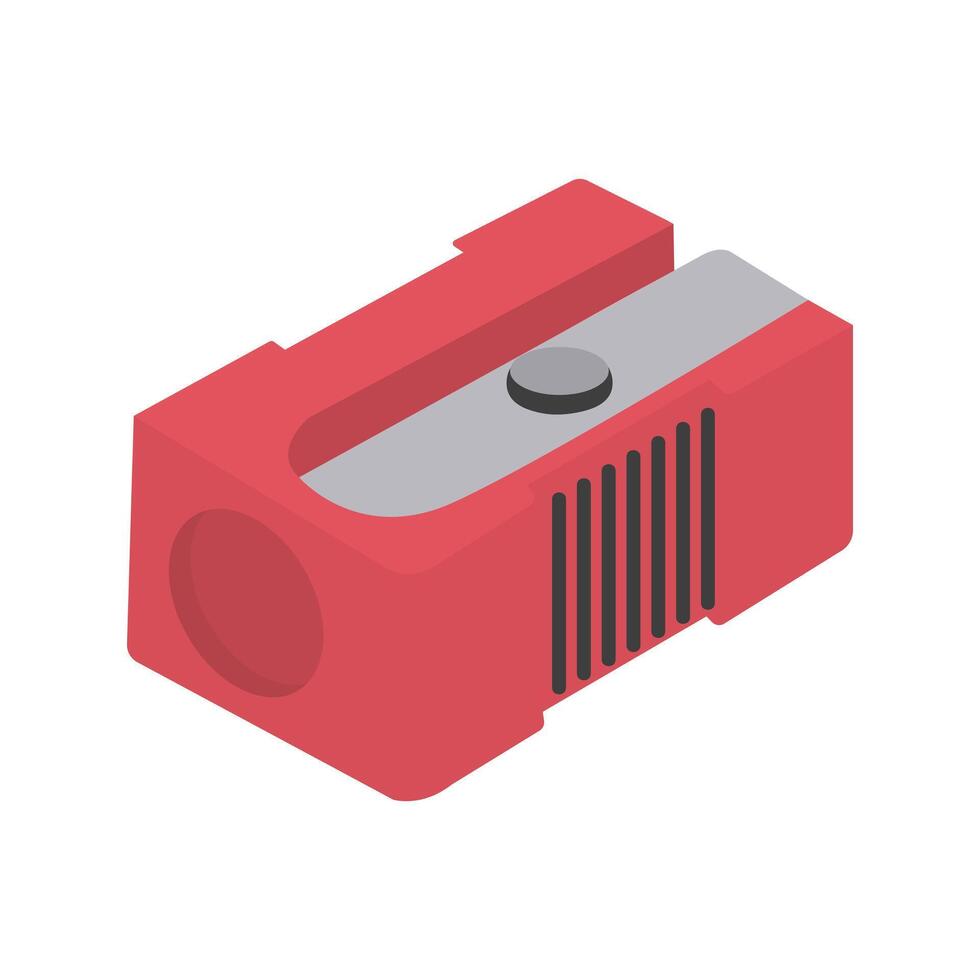 Pencil sharpener. School stationery symbol. Flat cartoon style. vector