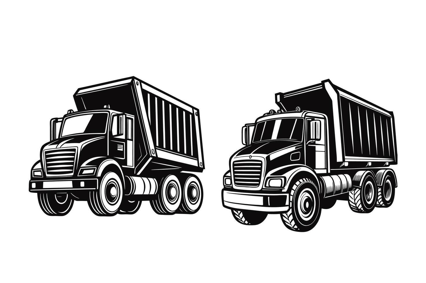 Dump Truck silhouette vector