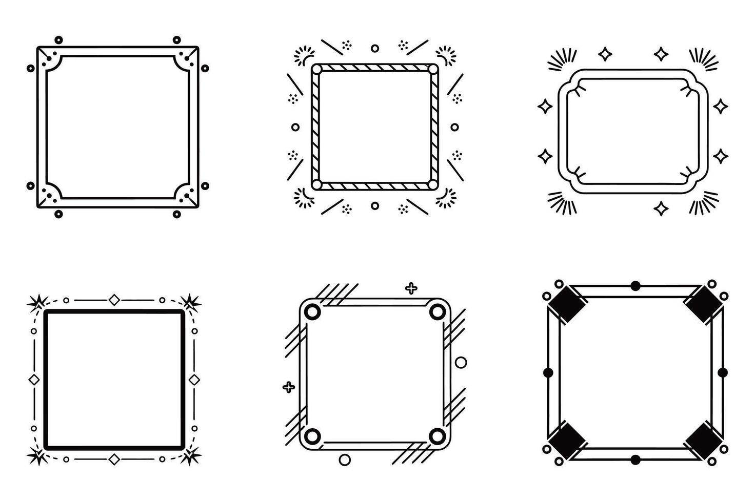 6 Different Editable Border Templates vector