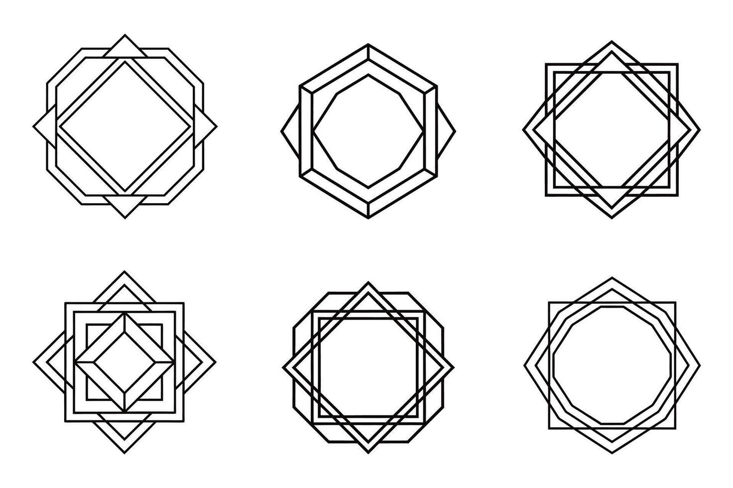 Editable outline shapes Backgrounds for Presentations vector