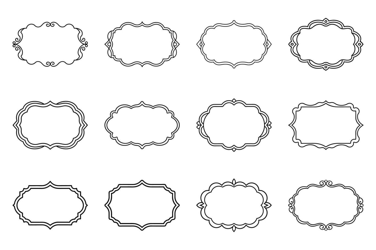 12 Different Border, Frame, Shape, Background vector