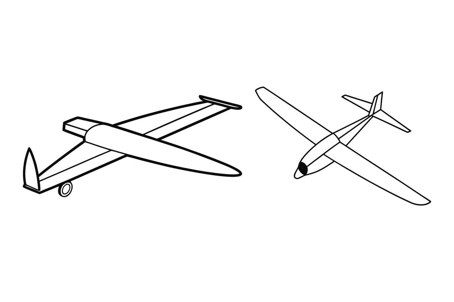 2 Different Glider Outline on white background vector