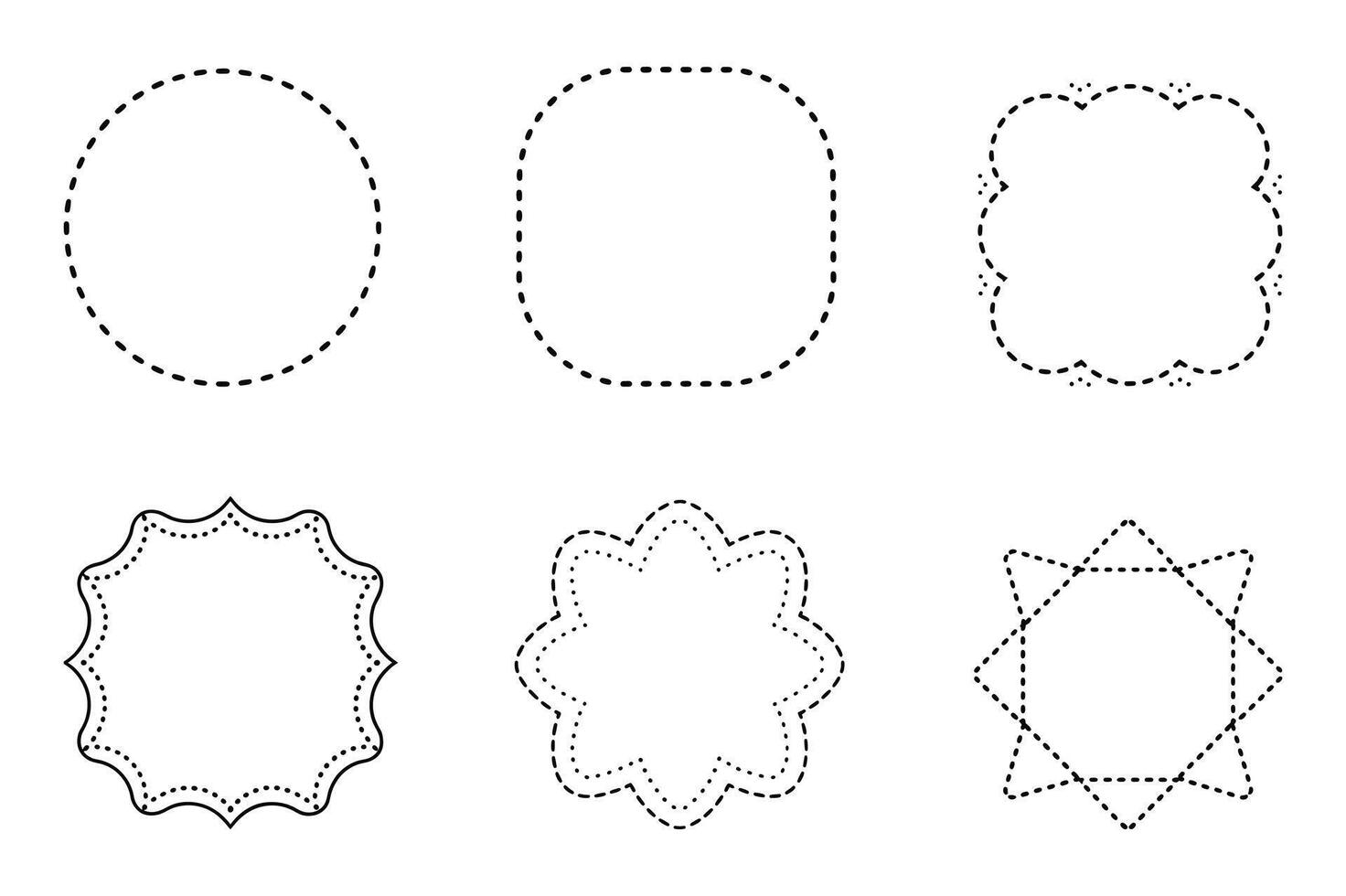 Thin Outline Borders and Shapes for Graphic Design vector