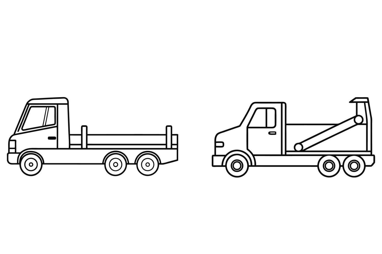 Tow Truck outline Design on white background vector