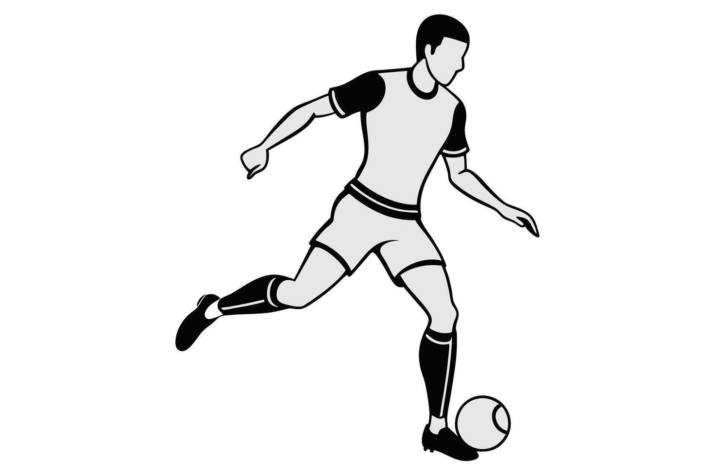 Outline of Playing Motion of a Football Player vector