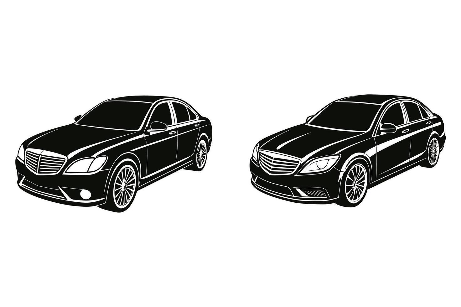 Sedan silhouette on white background vector