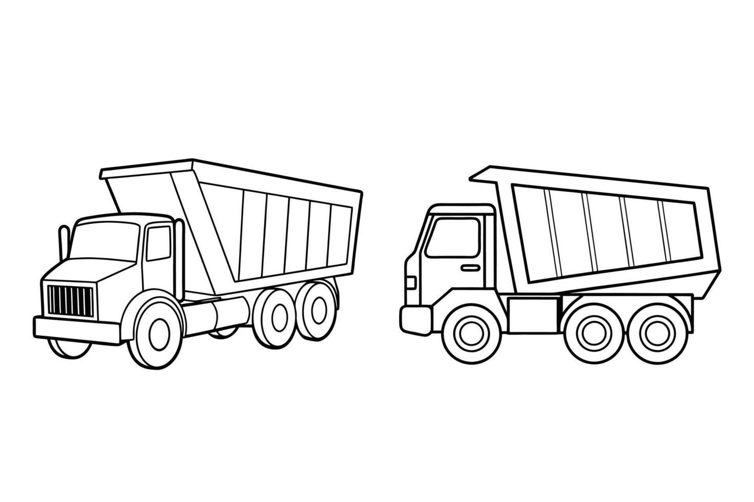 Isolated Dump Truck Outline design on white background vector