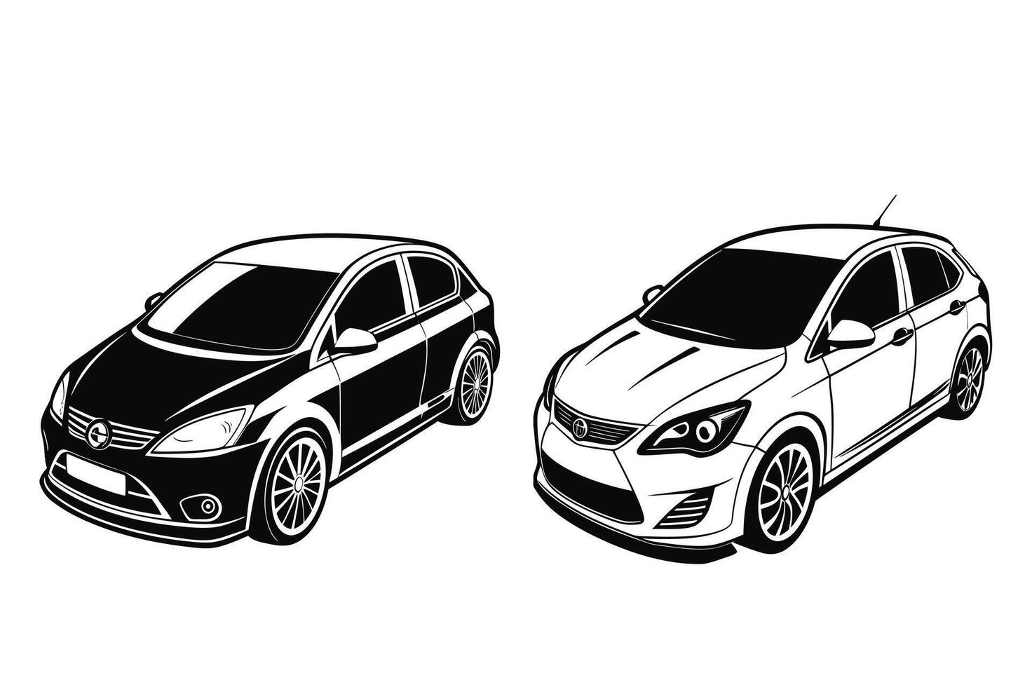 Isolated Hatchback silhouette on white background vector