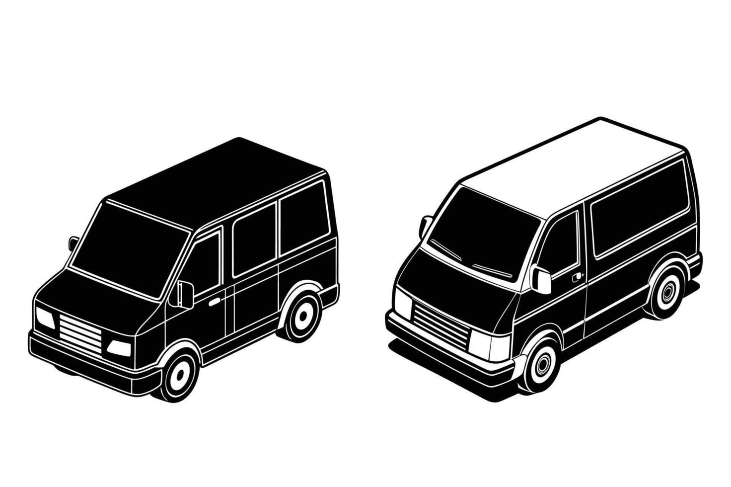 Delivery Vehicle silhouette on white background vector