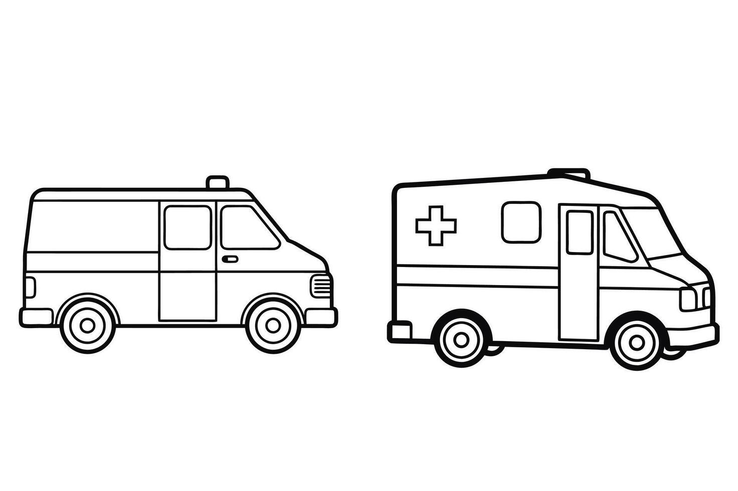 Ambulance silhouette on white background vector